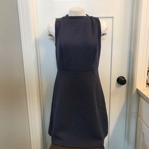 Loft Sleeveless High Neck A Line Navy Dress